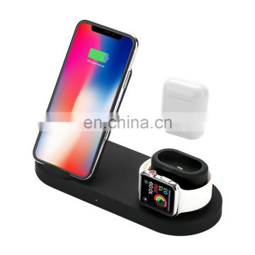 Mobile Phone Charging Station 4 In 1 CE FCC ROHS Qi Portable Smart Watch Wireless Charger