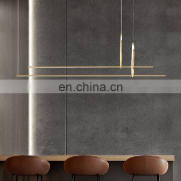 Modern minimalist kitchen bar counter strip study light luxury Nordic office led strip light dining room chandelier