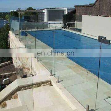 Swimming pool fencing deck railing design glass panel bulstrade handrail