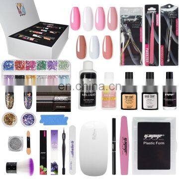 Acrylic Nail Set Poly Gel Kit With Nail Tools Nails Sequins Base and Top Cost uv Lamp photo-3