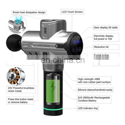 Fitness In Stock Cordless Deep Tissue Muscle Vibration Massage Gun 24V Low Quantity