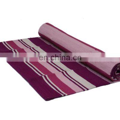 Solid color High Quality cotton yoga rug Indian supplier