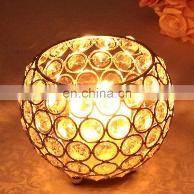 Gold Bowl Votive Candle Holders Decorative Candle Lantern for Home Office Wedding Coffee Table Centerpiece Decor