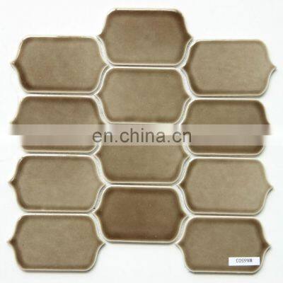 Irregular Shape Gold Marble Ceramic Mosaic C655043