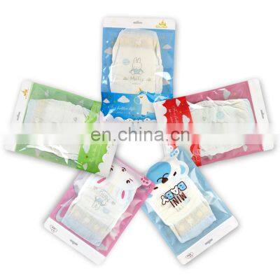 Custom Printed Laminated Plastic Underwear Cloth Packaging Bags with Ziplock Flat 3 Sides Seal Pouch Front Clear With Euro Slot