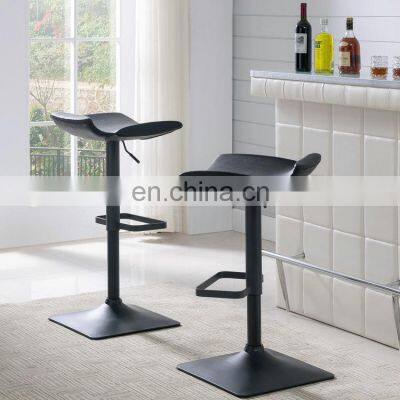 Modern  Leather Swivel High Metal Bar Stool For  Kitchen