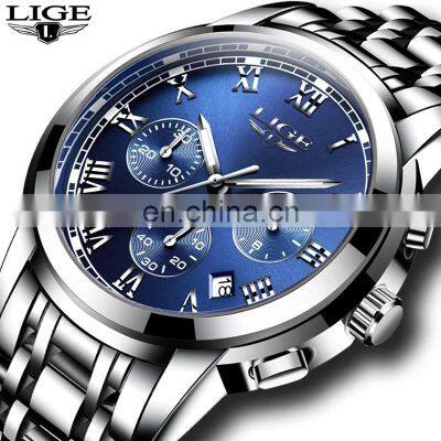 Lige 9810 Hot Selling Quartz Watches Reloj Stainless Steel Clock Waterproof Luxury Brand Mens Watches in Wristwatches