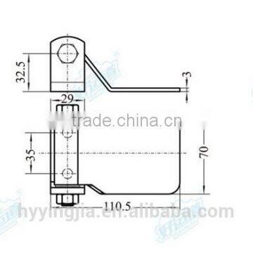 01140 Steel Zinc Plated 110.5mm Door Hinge Truck Body photo-2