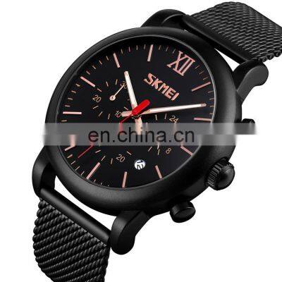 Brand Your Logo Skmei 9203 Stainless Steel Strap Quartz Men Wristwatch Waterproof 3ATM