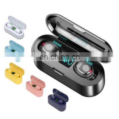 2000mAh Touch F9 9D Stereo BT5.1 True Wireless Headphones Headset Earbuds LCD Waterproof Noise Reduction Wireless Earphone F9