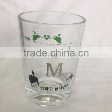 WHOLESALE CLEAR SMALL GLASS CANDLE HOLDER WITH CUSTOMER'S LOGO