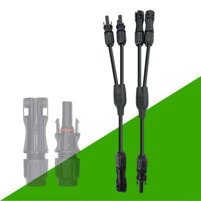 DC1500V Solar Panel Wiring Harness Y Type 2 in 1 Cable Branch Without Connector