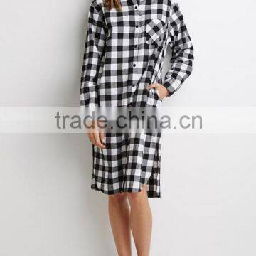 2015 China Manufacturer Customized Ladies Plaid Fashion Shirtdress photo-3