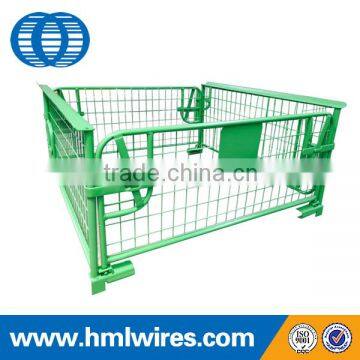 Storage steel folding stackable pallet cage