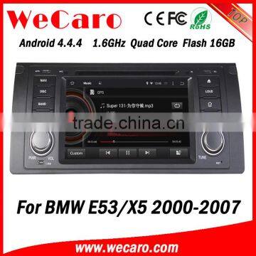 Wecaro Android 4.4.4 car dvd player 2 din double din radio tv tuner for bmw e39 e53 mirror link tv tuner 2000-2007