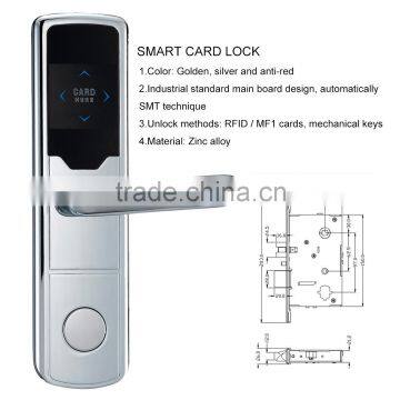 2015 New golden electronic smart security wifi hotel door lock