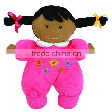 Ultra Soft Plush My First Doll with Dark Complexion /Cuddly Soft Baby Toy Girl Doll Hot Pink/Plush Doll Relaxing Baby