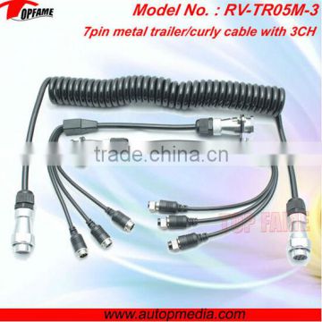 RV-TR05M-3 Trailer 0.4m*4m*0.4m 7pin metal connector cable for truck/lorry/caravan camera system