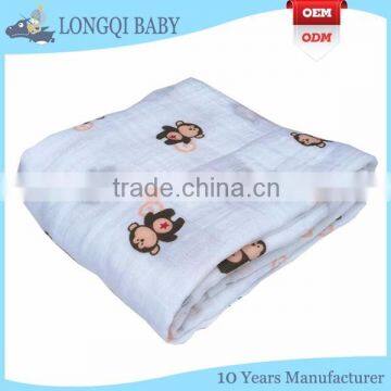 MB-MS-002 Custom Printed Soft Touch Cotton Muslin Baby Swaddle Blanket photo-4