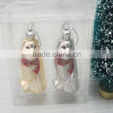 cheapest factory supplier christmas glass ornaments dog