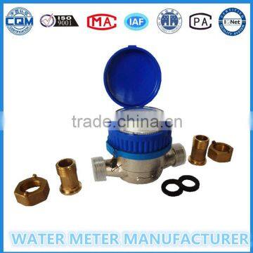 Brass adapters and nuts for single jet water meter