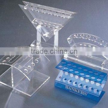 promotional acrylic pen display rack for retail sationary stores makeup brush/eyebrow pencil/e-cigarette display stand