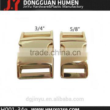 5/8 Gold Metal Side Release Buckle,quick release buckle,metal buckles for dog collars