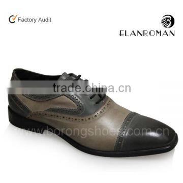 Classic brogue retrostyle men genuine leather dress shoes by handmade