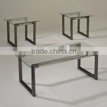 Metal iron glass coffee table set