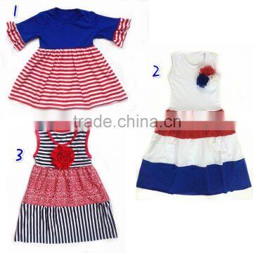 High quality 4th of july girls outfits baby dress boutique girls new style dresses