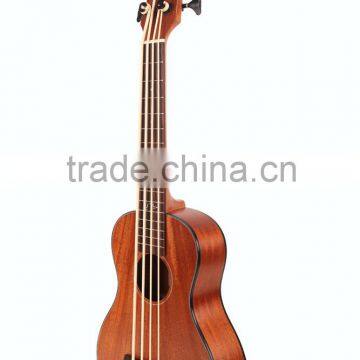 UBS-302 Made in China Wholesale Electric Wooden Fretless Resonator Bass Guitar Ukulele With Bag photo-3