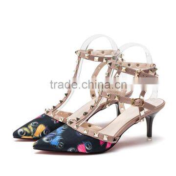 cheap price girls beautiful studed high heel sandal