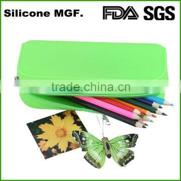  website promotion oem Silicone korean student zipper pencil case bag