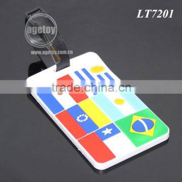 Uruguay Argentina Brazil Paraguay Venezuela Chile National Flags Souvenir Promotion Custom Soft PVC Luggage Tag photo-2