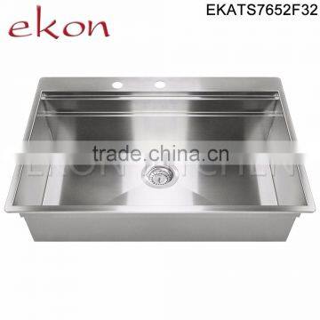 Professional Single Bowl Custom Made Stainless Steel Kitchen Sink Overflow