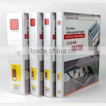 2015 China Supplier Wholesale A4 Ring Binder Notebook, 3-ring Binder, PVC File Folder