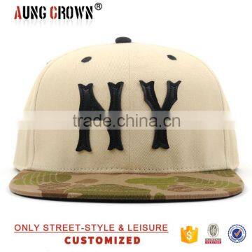 New Design Style 6 Panel Leather Patch Snapback Hats photo-2