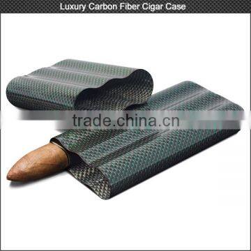 Luxury colorful carbon fiber cigar case for high-end market , carbon cigar box hold 2/3 cigars