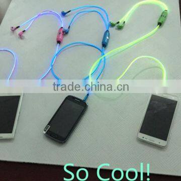 Amazing product! LED light up stereo earphones for mobile phone mp3 smartphone