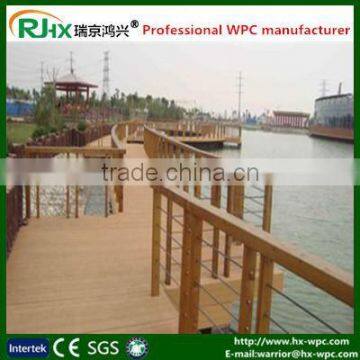 WPC outdoor flooring board in construction fencing and railing/wood plastic composite decking fence for sale