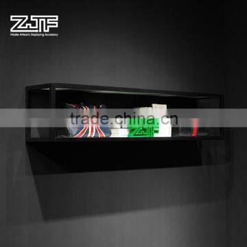 ZJF Black wall mount book display metal shelf