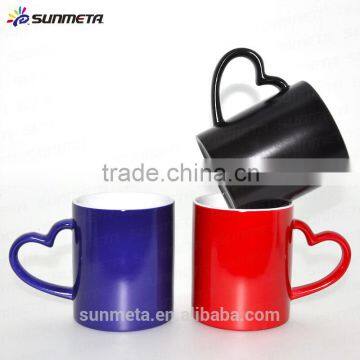 Sunmeta Whole Sale 11oz Blank Sublimation Color Changing Mug Heart Handle photo-2