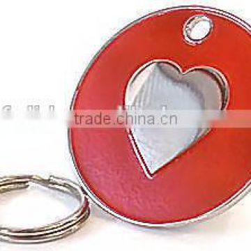 custom shaped aluminum metal heart tag