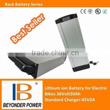 Hangzhou factory, High power li po battery for electric bicycle, 36V 20Ah assembly via 3.7v li polymer battery