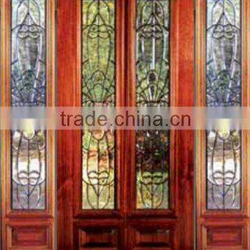 American Style Teak Wood Designer Entry Doors With Side Lite DJ-S9217MST-5