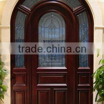 Round Top Exterior Wooden Door Designs For Home DJ-S6012M-1