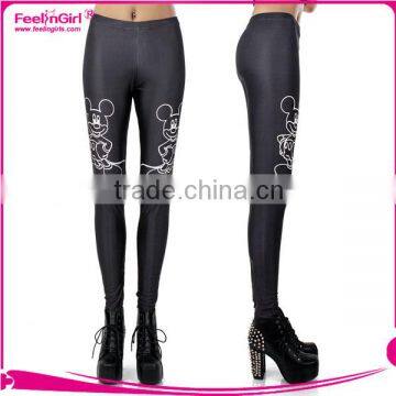 No MOQ Popular Black Fitness Print Leggings Women