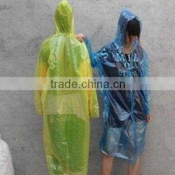 one time rain poncho,disposable PE raincoat