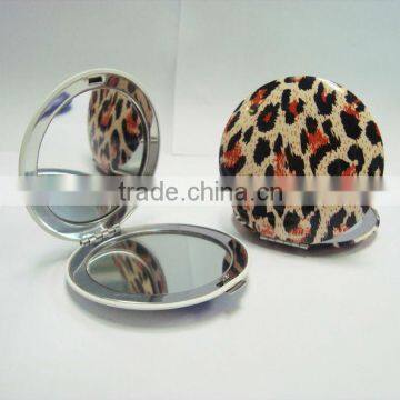 Smooth clip Round aluminium folding compact pocket mirror