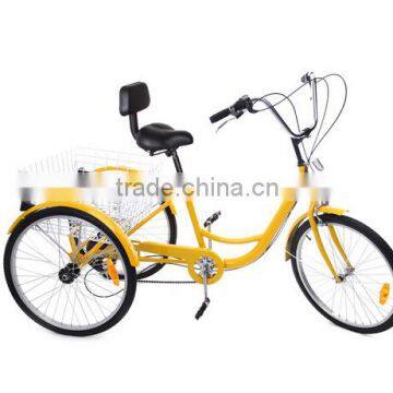 24" 3 Wheel Adult Tricycle/cargo Trike With Basket